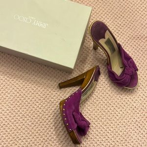 Jimmy Choo Purple and Wood Heels